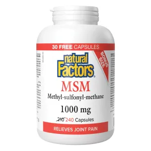 MSM Methyl-sulfonyl-methane 1000 mg (Bonus Size)