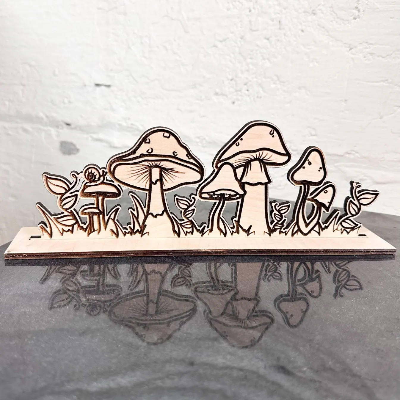 Mushroom Wood Table Scape