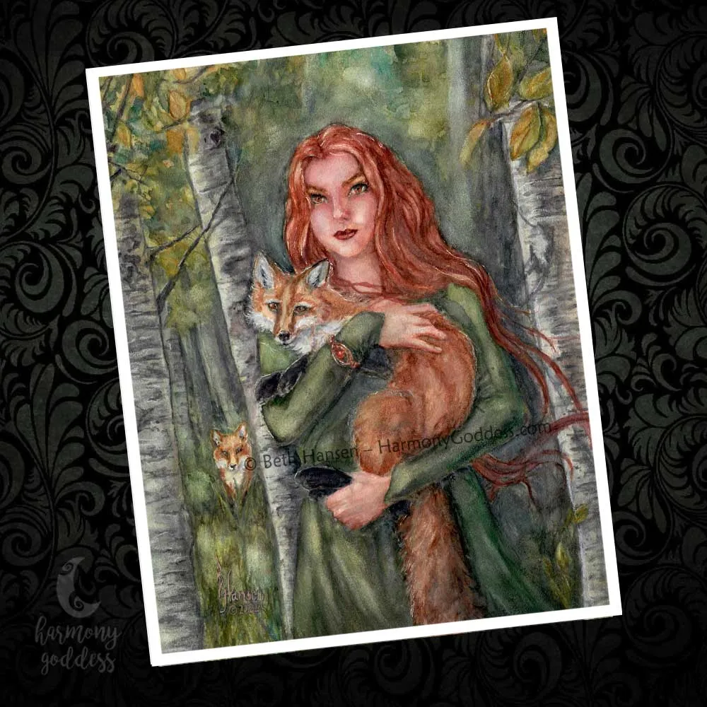 Mystic Fox Goddess Art Print
