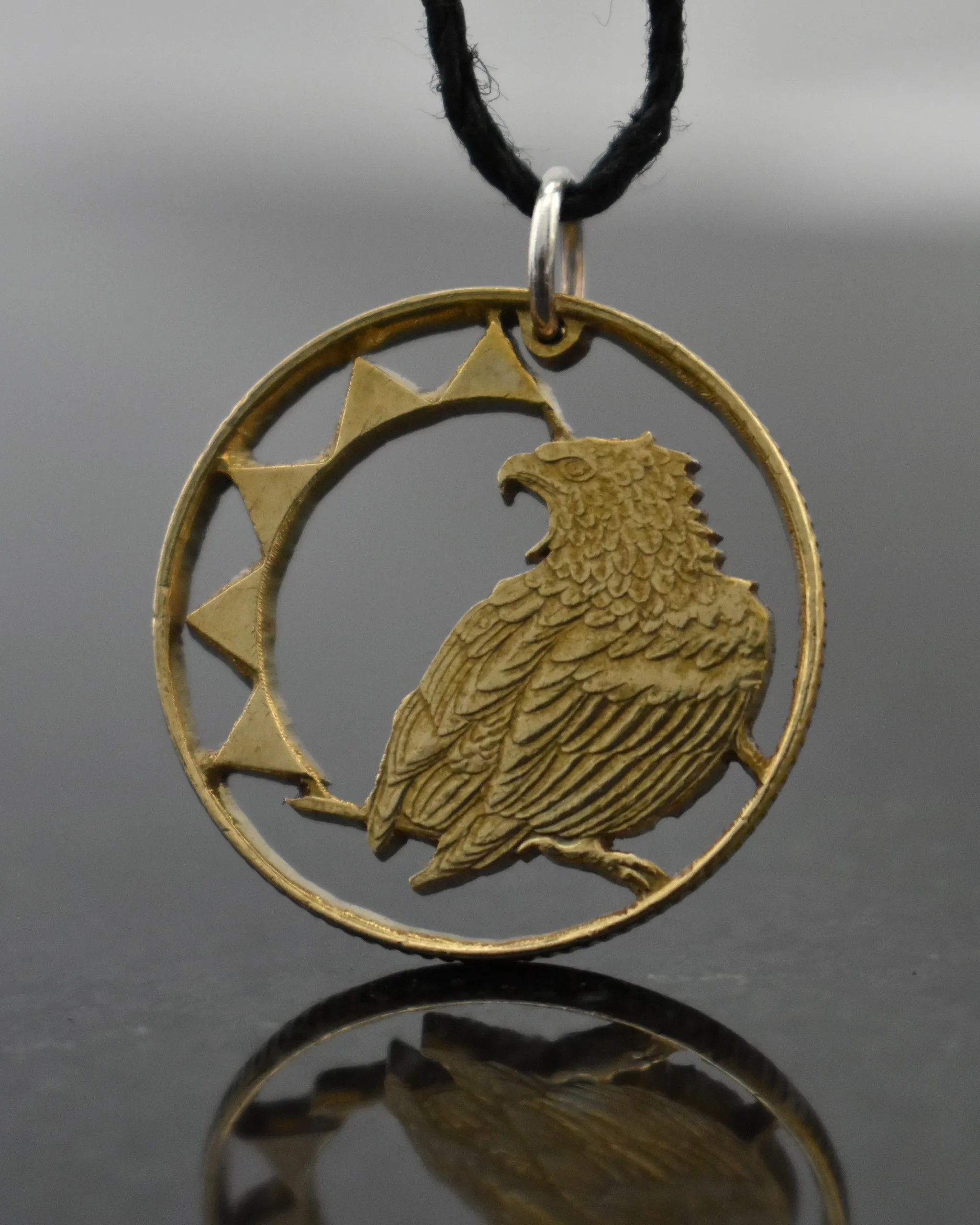 Namibia - Bateleur Eagle Cut Coin Pendant