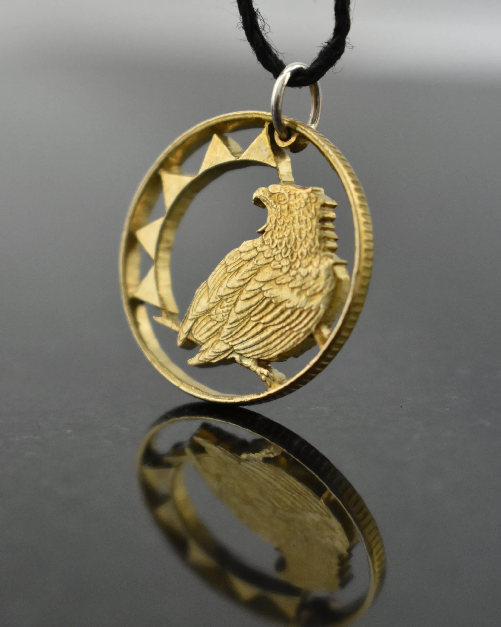 Namibia - Bateleur Eagle Cut Coin Pendant
