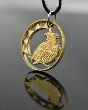 Namibia - Bateleur Eagle Cut Coin Pendant