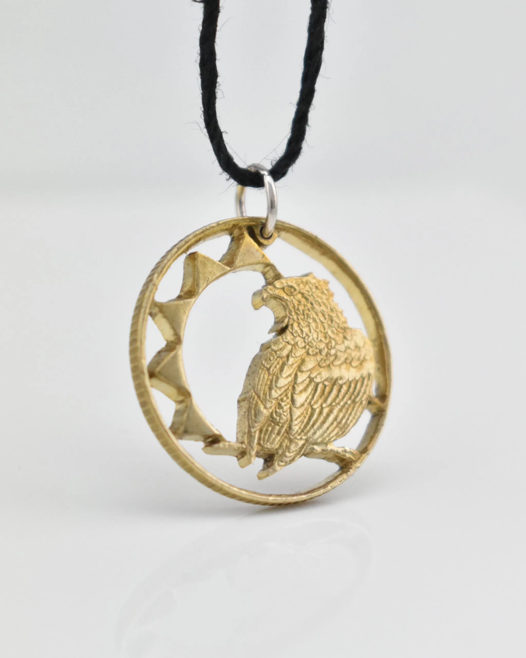 Namibia - Bateleur Eagle Cut Coin Pendant
