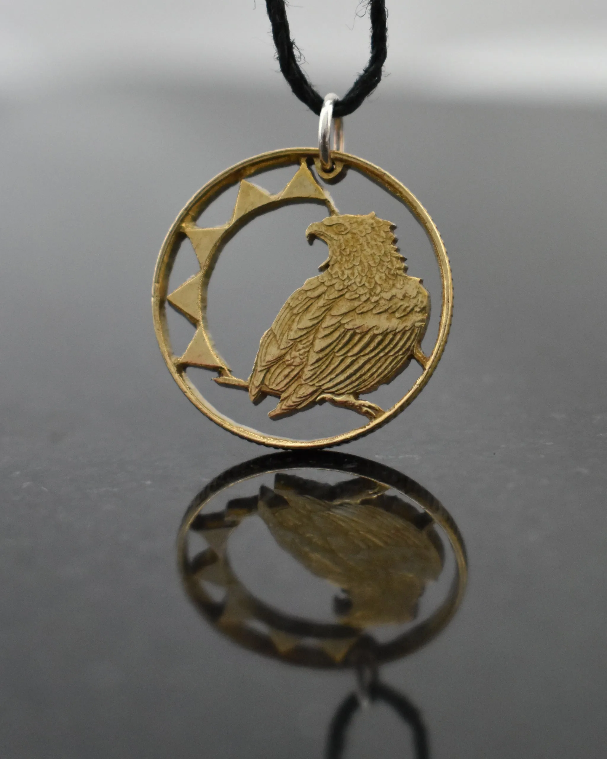 Namibia - Bateleur Eagle Cut Coin Pendant