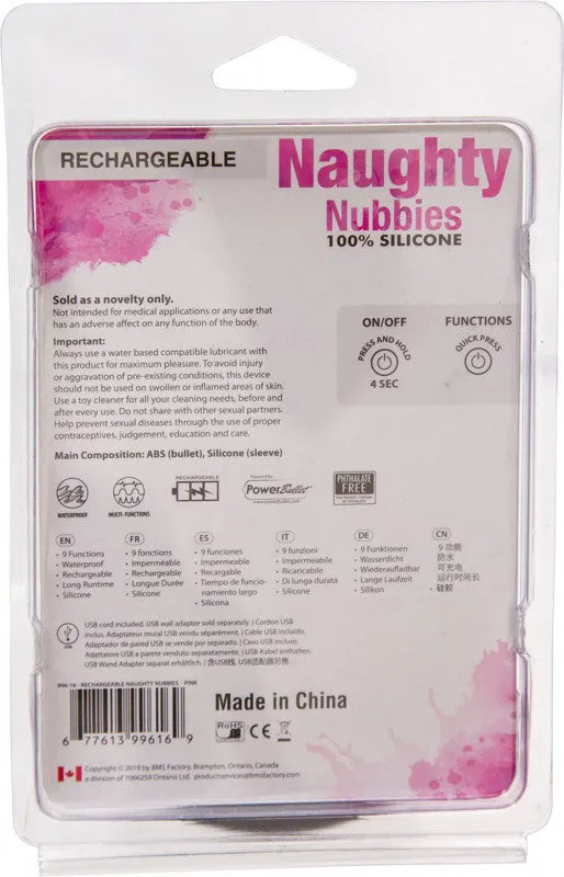 Naughty Nubbies - Rechargeable Silicone Massager - Pink