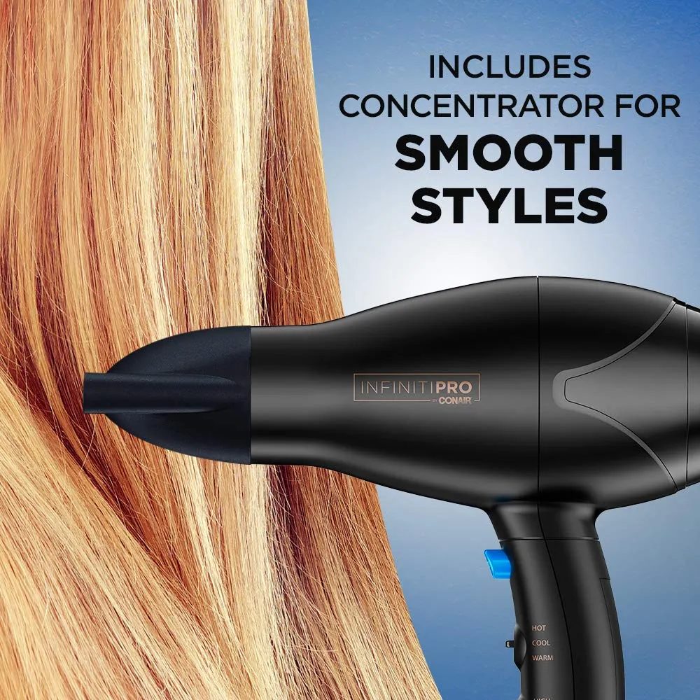 New in box! INFINITIPRO BY CONAIR Mighty Mini Compact Lightweight Professional Hair Dryer with AC Motor, Black