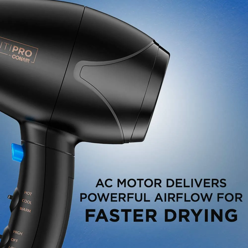 New in box! INFINITIPRO BY CONAIR Mighty Mini Compact Lightweight Professional Hair Dryer with AC Motor, Black