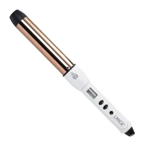NEW L'ange Hair LUSTRÉ Curling Wand, Tourmaline Ceramic and Titanium Barrel Wands with Heat-Protection Gloves Negative Ion and Infrared Tech, Dual Voltage Iron MSRP $169 (White 1" (25MM) Ceramic) (Color: Rose Gold 1" (25MM) Ceramic)