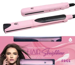 NEW NO BOX Professional Salon Quality Flat Iron Hair Straightener With A Free Travel Straightener