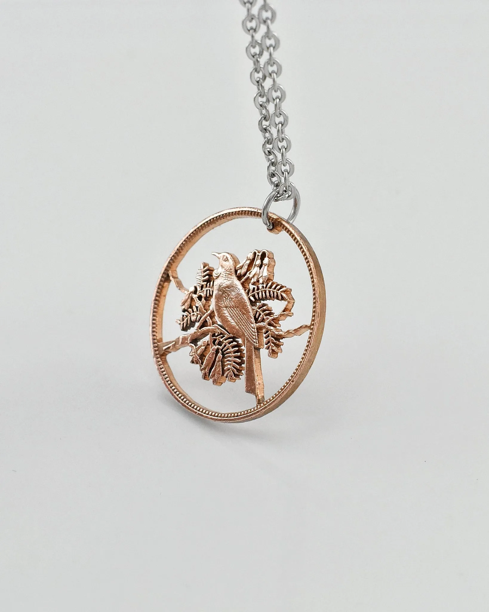 New Zealand - Tui Bird Cut Coin Pendant