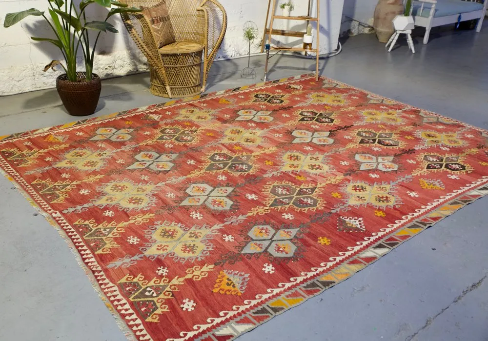 Old Sivas Sarkisla Kilim 8.2ftx11.10ft