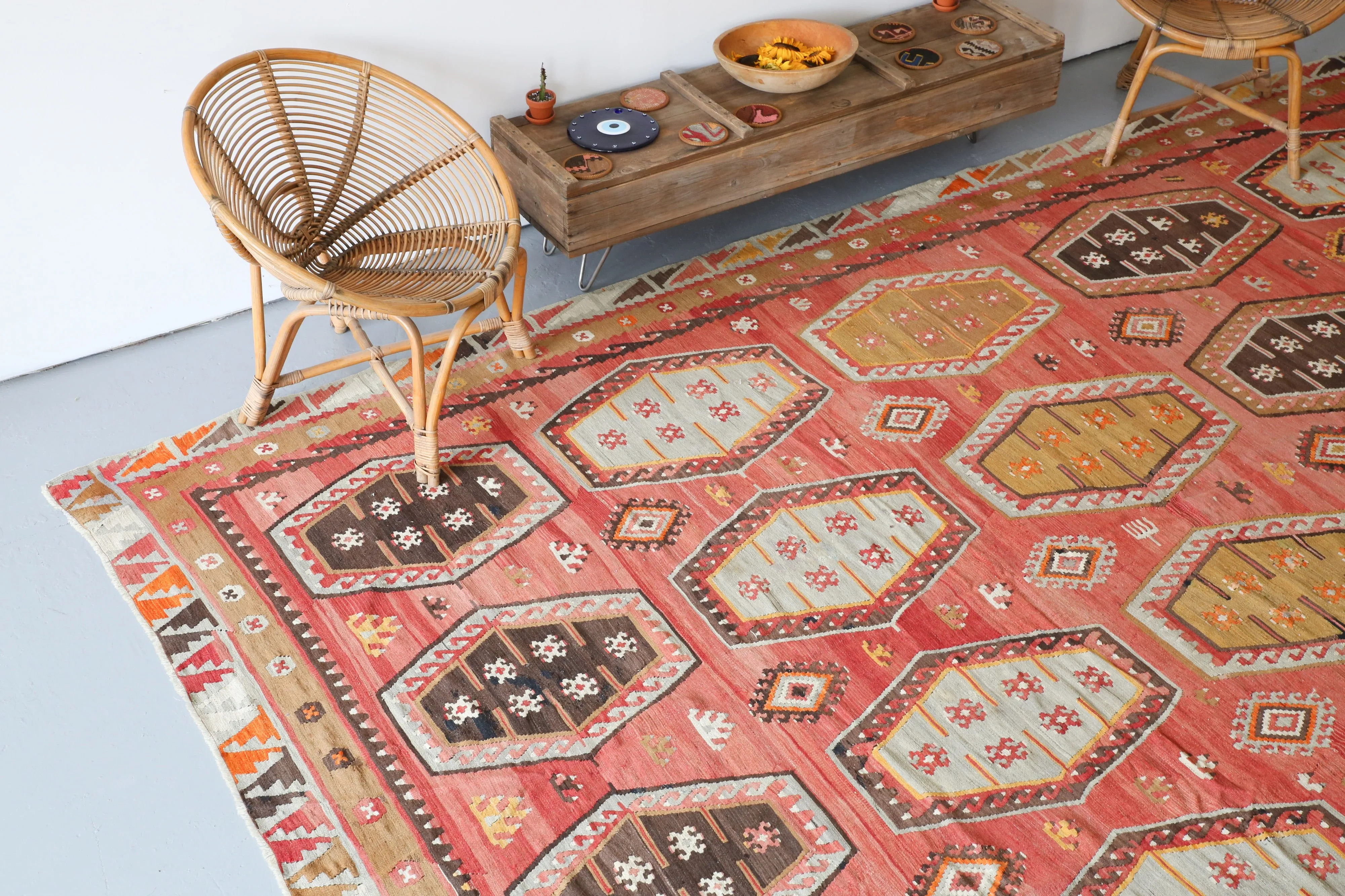 Old Sivas Sarkisla Turkish Kilim Rug 8ftx12.3ft