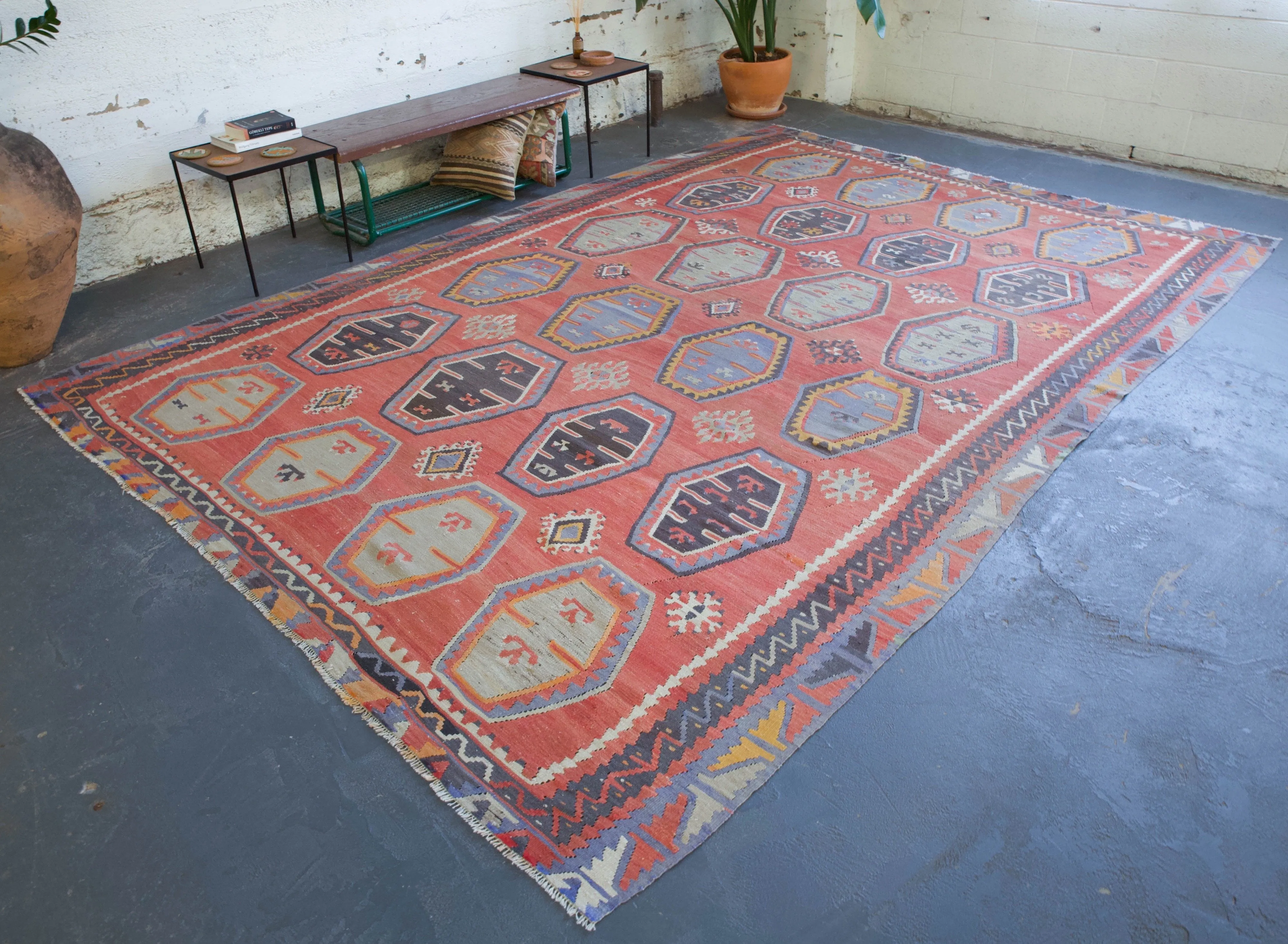 Old Sivas Sarkisla Turkish Kilim Rug