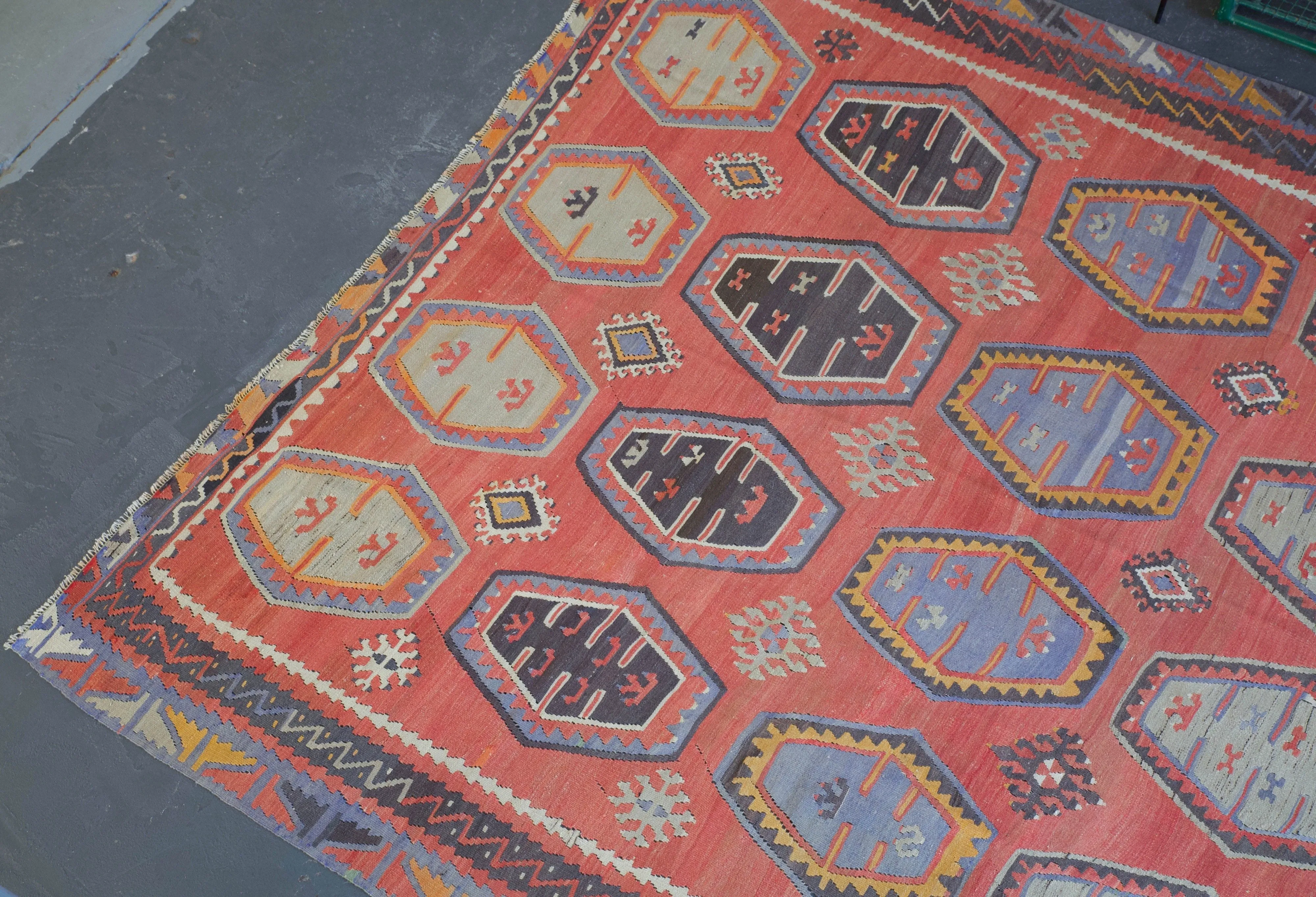 Old Sivas Sarkisla Turkish Kilim Rug