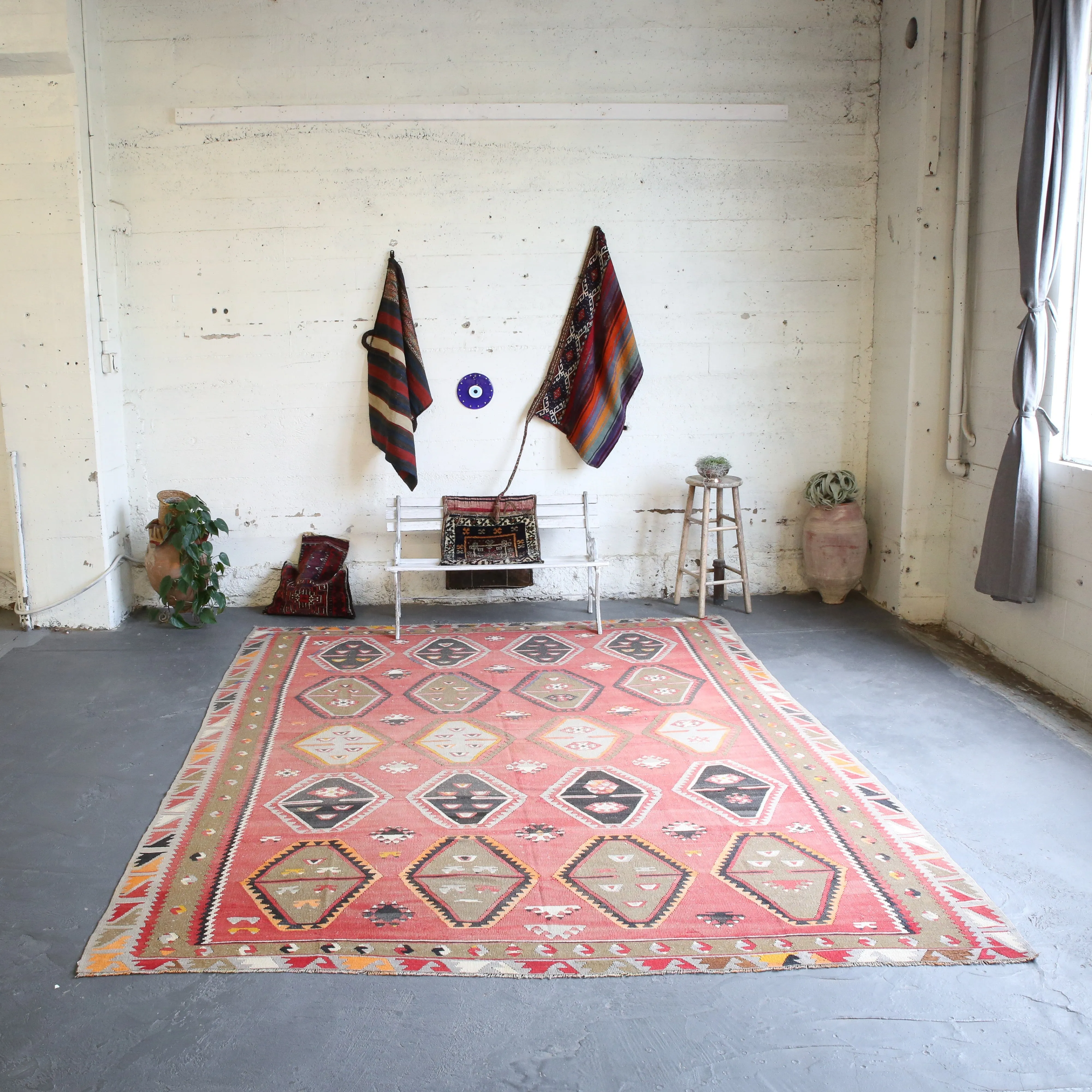 Old Sivas Sarkisla Turkish Kilim Rug