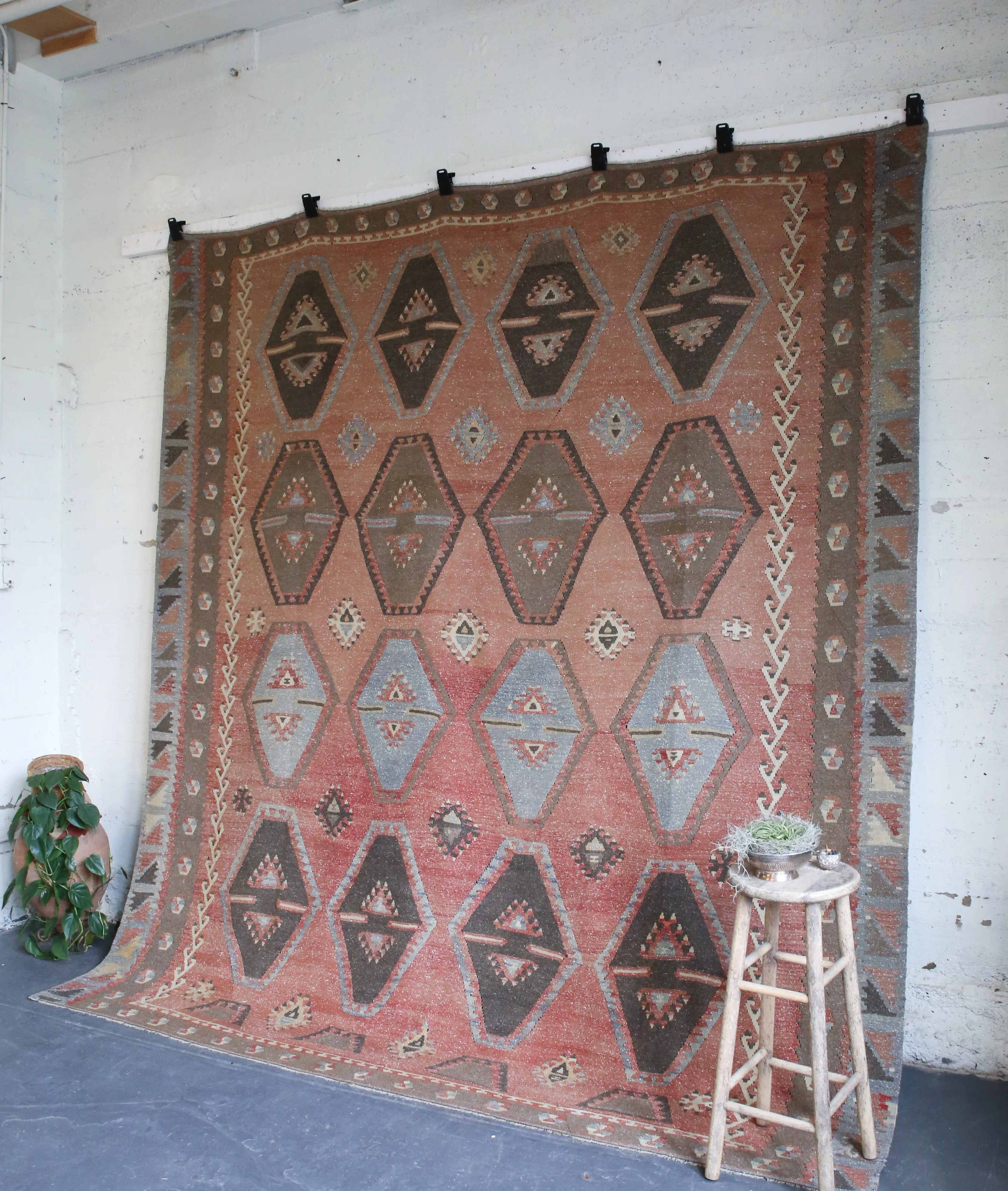 Old Sivas Sarkisla Turkish Kilim Rug