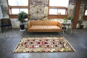 Old Turkish Milas Rug 4.3ftx7.7ft