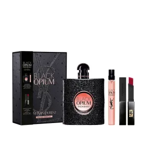 Opium Black by Yves Saint Laurent for Women 3.0 oz EDP 3pc Gift Set
