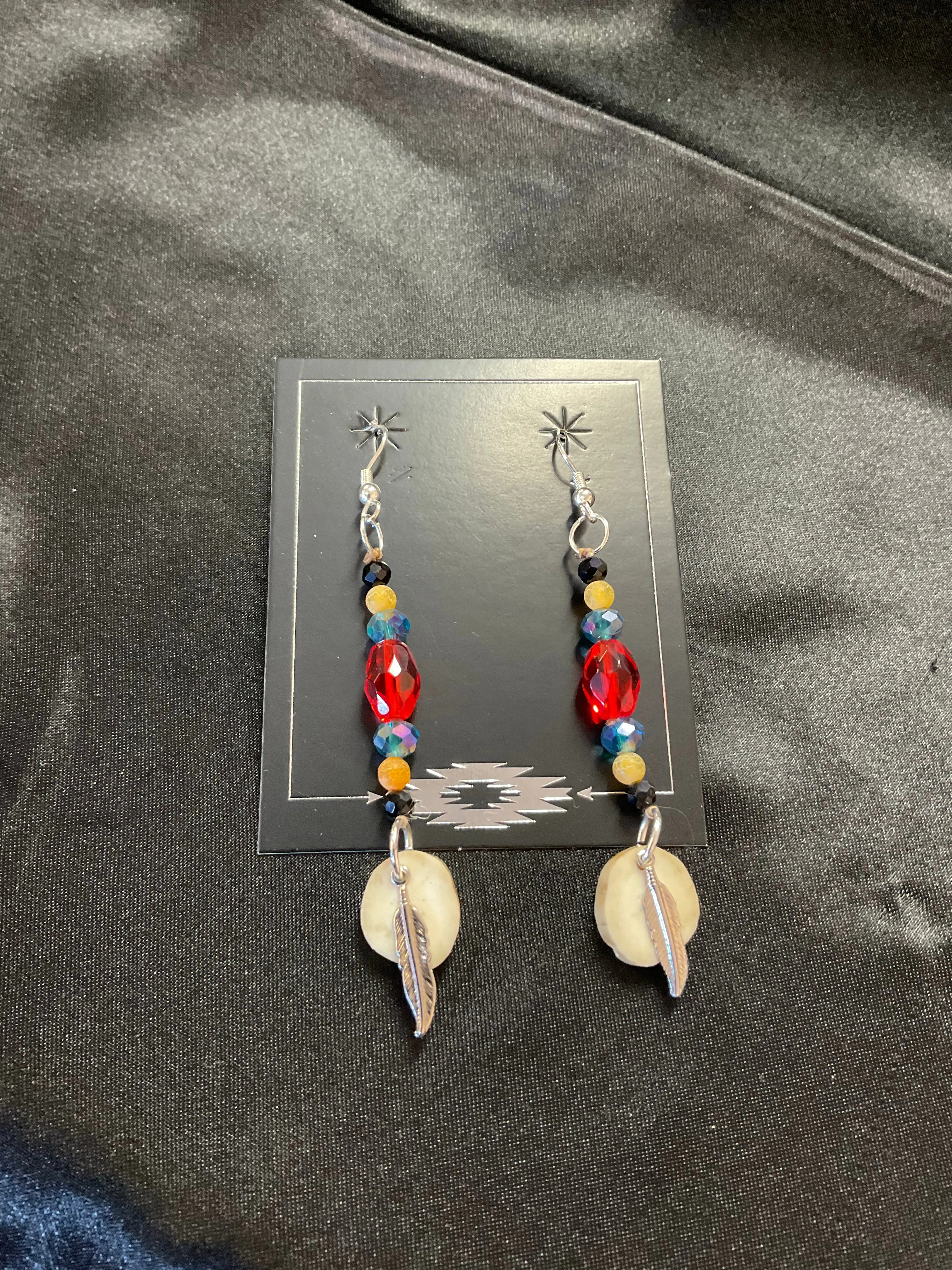 Ossein/Hair Pipe & Glass Bead Dangle