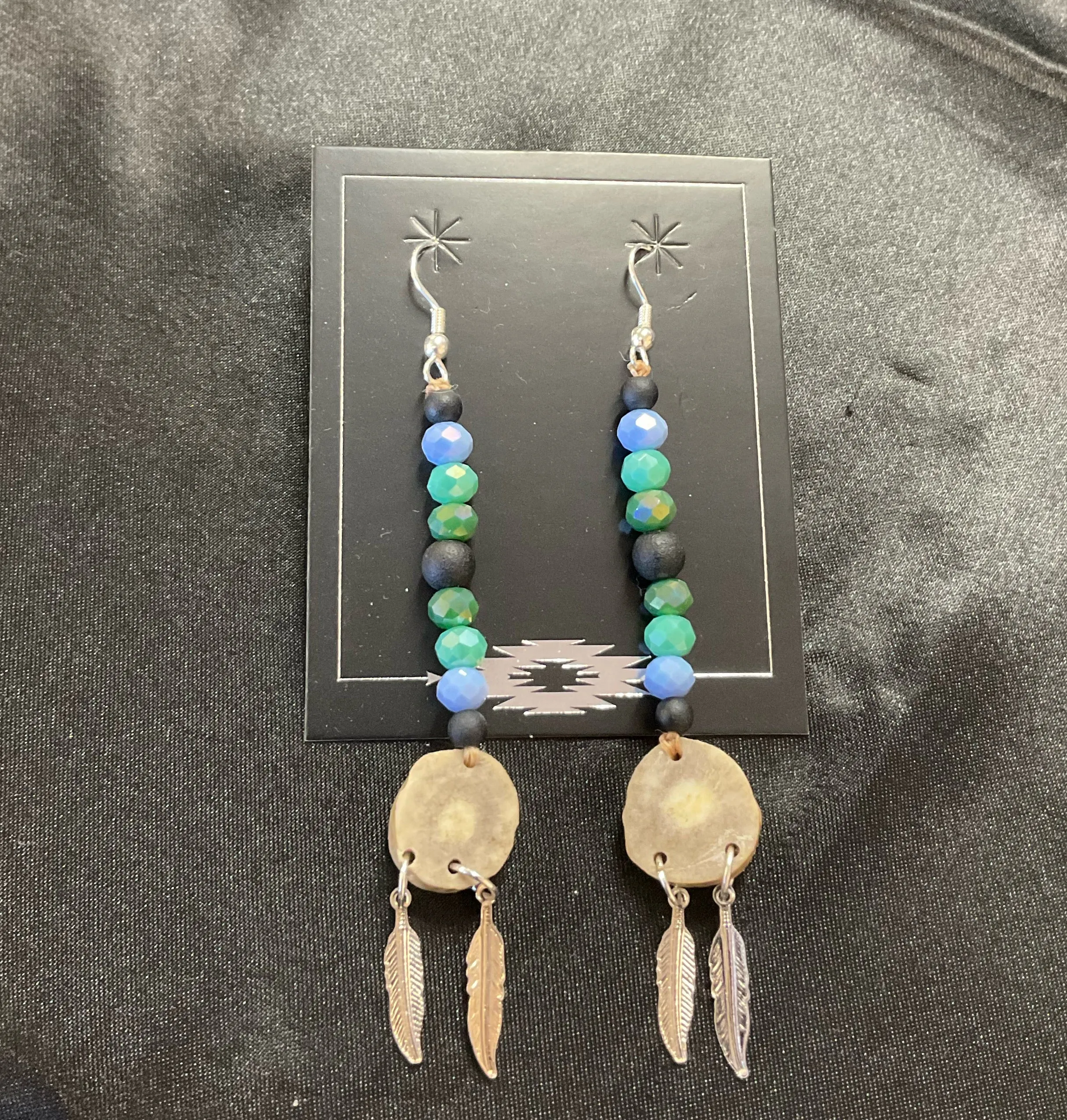 Ossein/Hair Pipe & Glass Bead Dangle