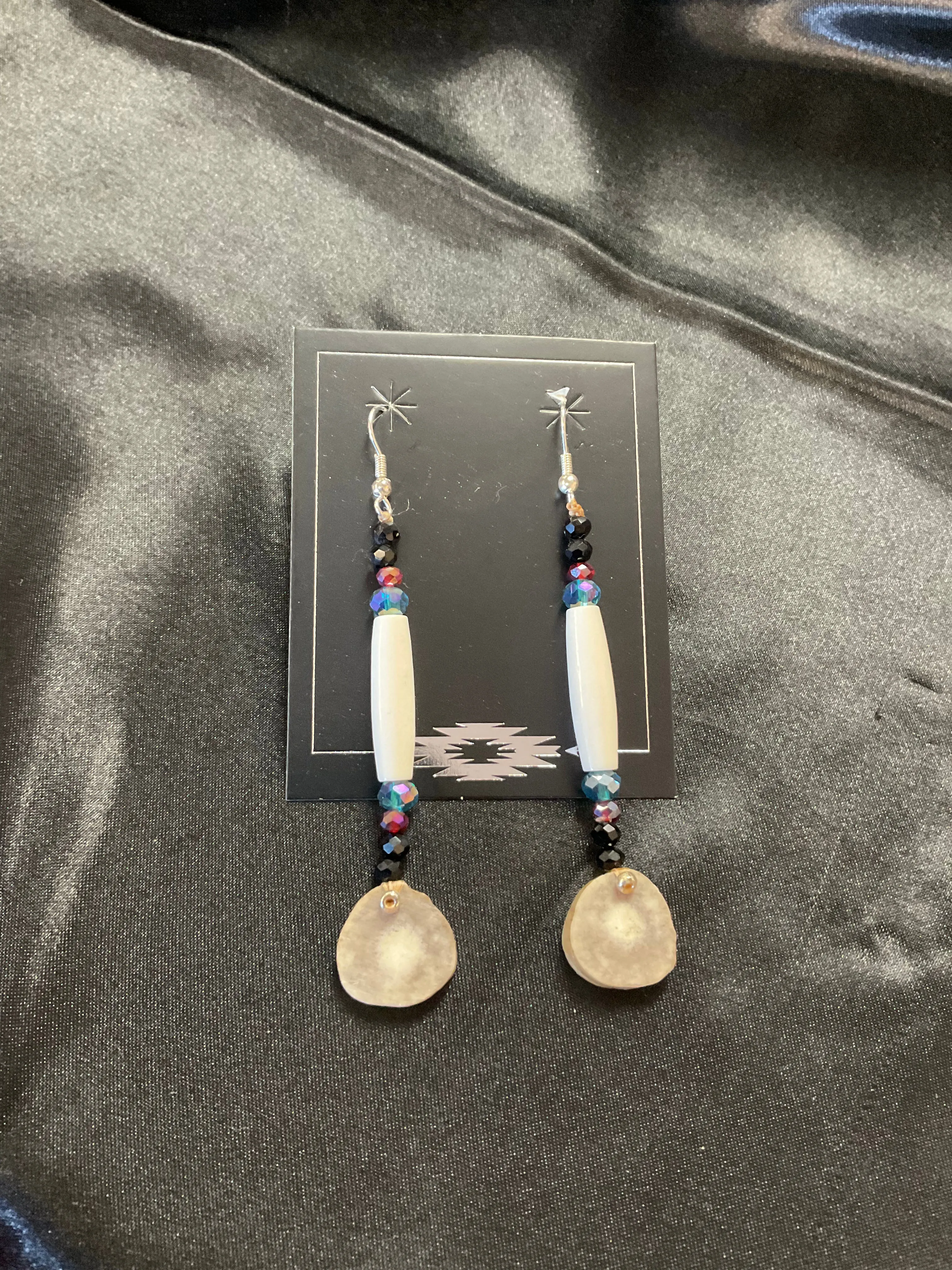 Ossein/Hair Pipe & Glass Bead Dangle