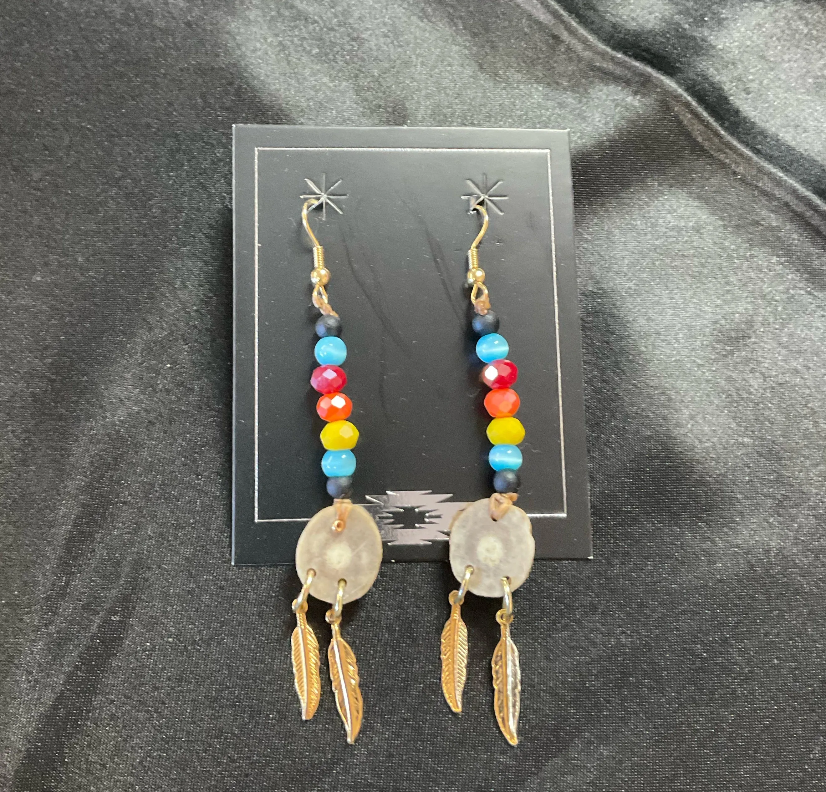 Ossein/Hair Pipe & Glass Bead Dangle