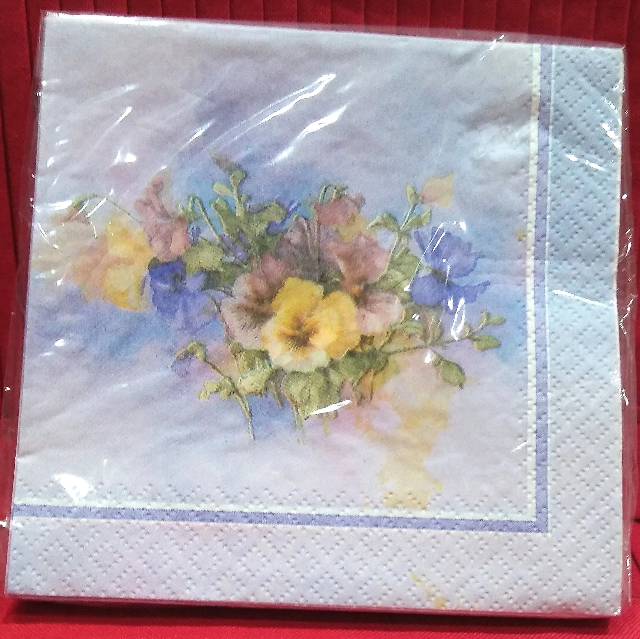 PAINT BOX PANSIES BEVERAGE NAPKINS