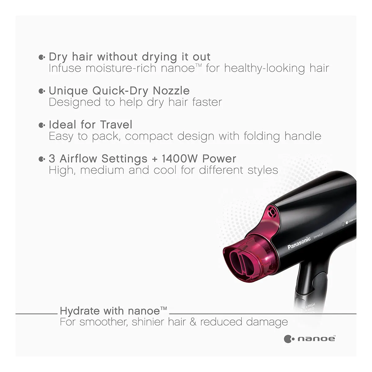 Panasonic Nanoe Hair Dryer - 1400 Watts