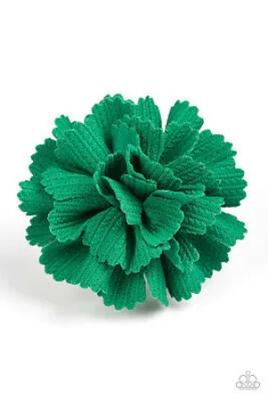 Paparazzi -Heavy Petal Green - Hair Clip