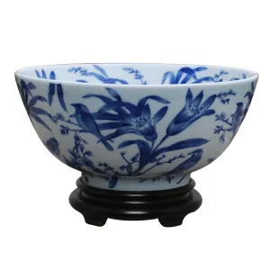Paradise Birds Porcelain Bowl with Base
