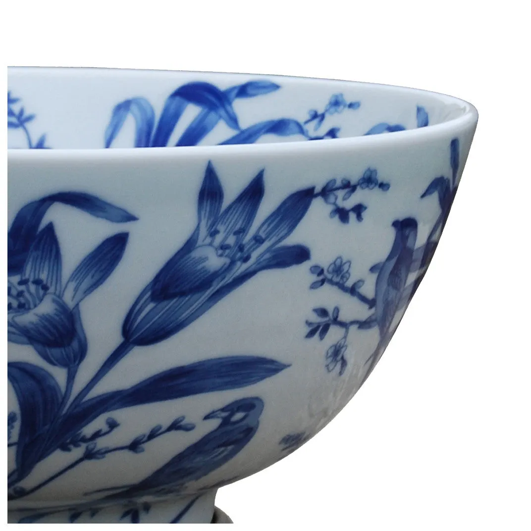 Paradise Birds Porcelain Bowl with Base