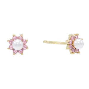 Pastel Pearl Flower Stud Earring