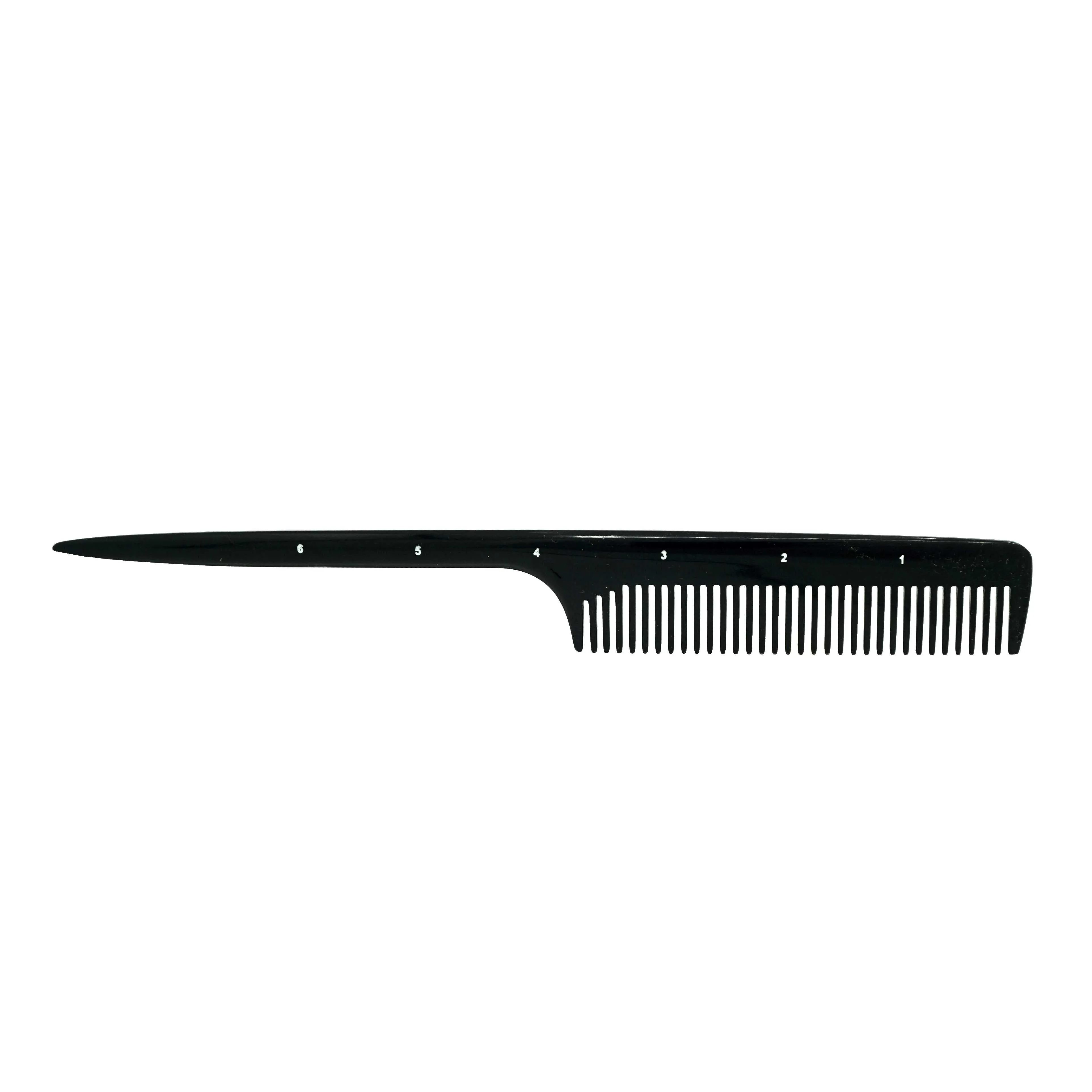 Pegasus 122, 8in Hard Rubber Rat Tail Comb - Course Tooth, Handmade, Seamless, Smooth Edges, Anti Static, Heat and Chemically Resistant, Great for Parting, Coloring Hair | Peines de goma dura - Black