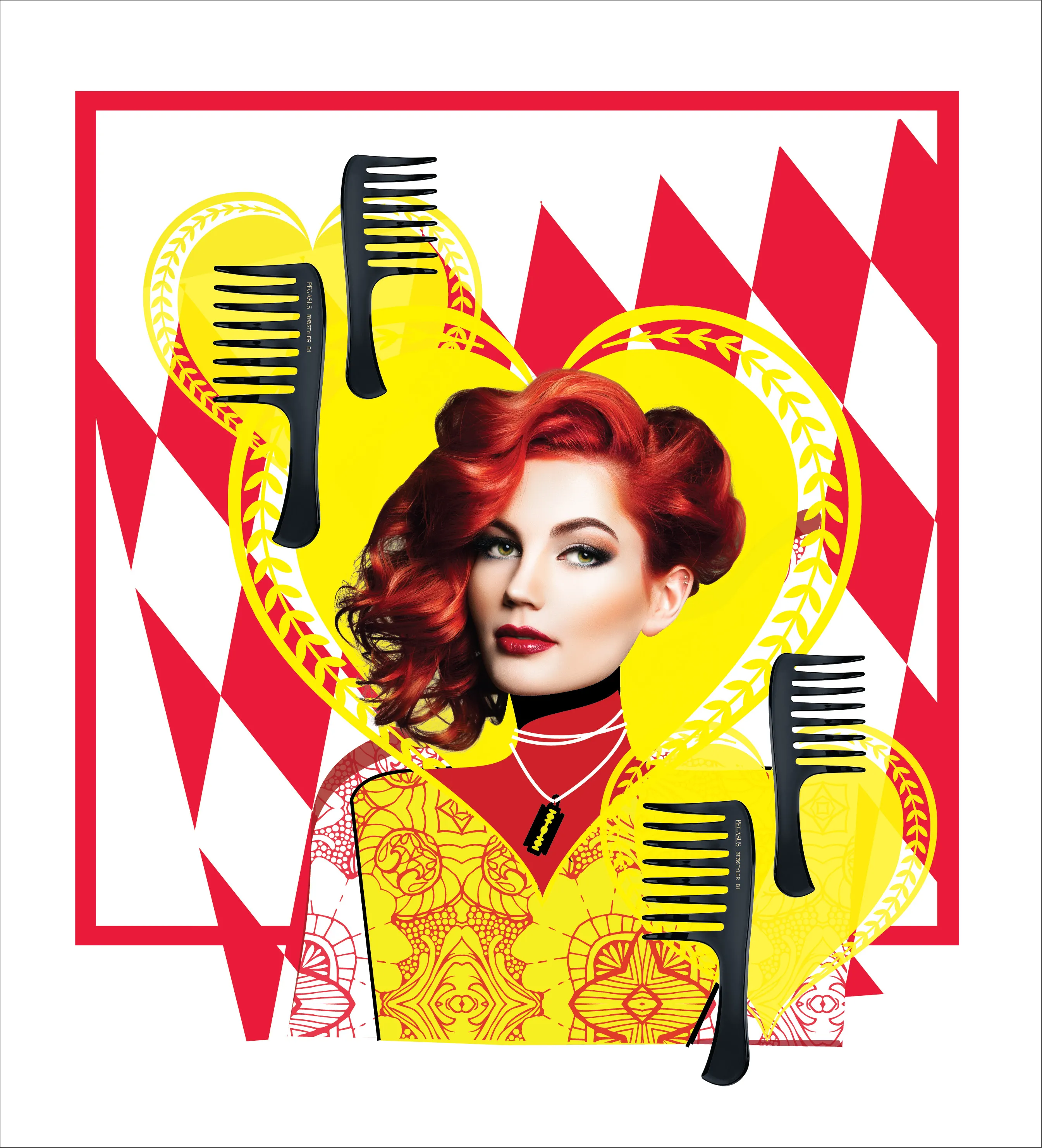 Pegasus 508, 7.5in Blow Dry Comb, Handmade, Seamless, Smooth Edges, Anti Static, Heat and Chemically Resistant, Wet Hair, Everyday Grooming Comb | Peines de goma dura - Black