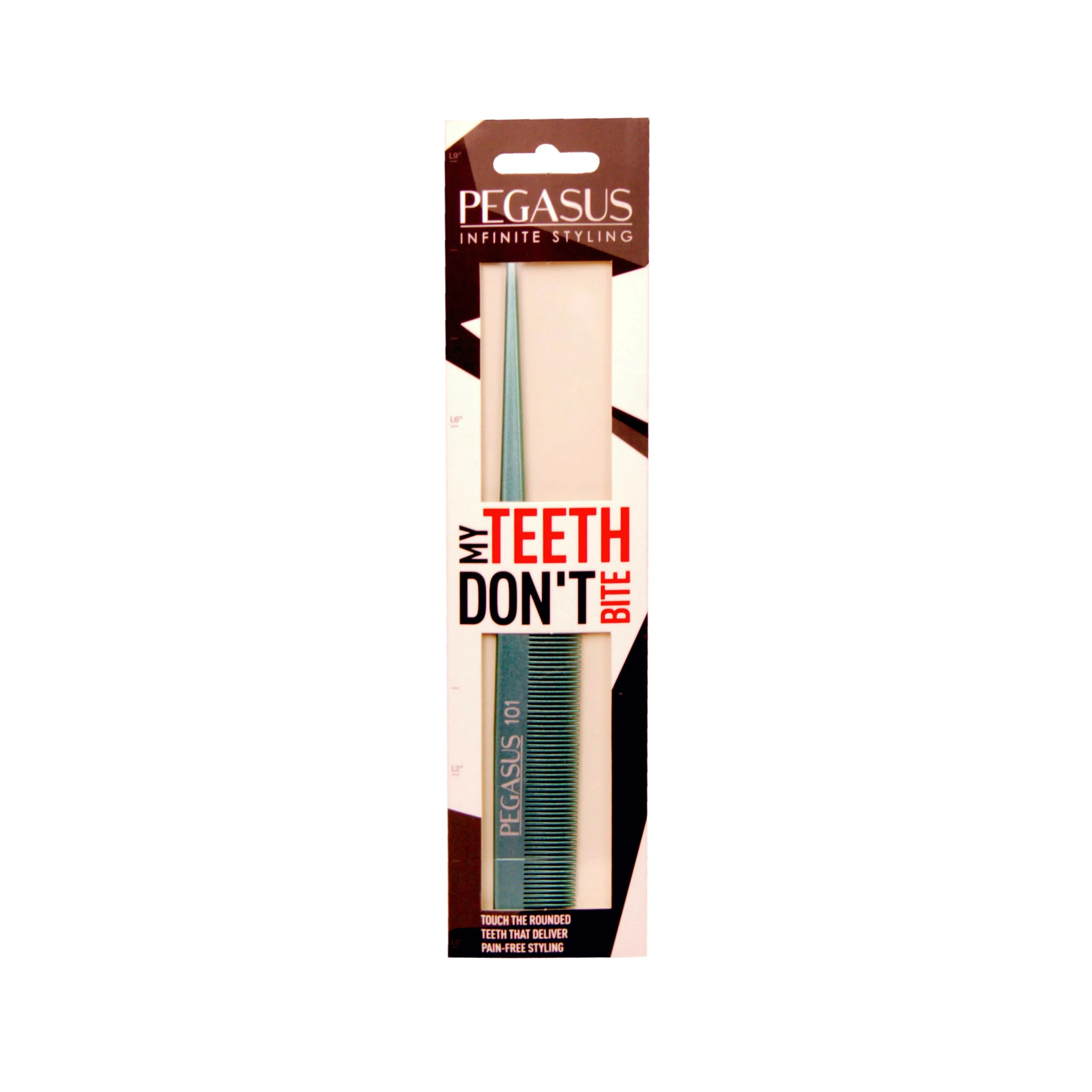 Pegasus MICOLOR 101, 8in Hard Rubber Fine Tooth Rat Tail Comb, Handmade, Seamless, Smooth Edges, Anti Static, Heat and Chemically Resistant, Great for Parting, Coloring Hair | Peines de goma dura - Green