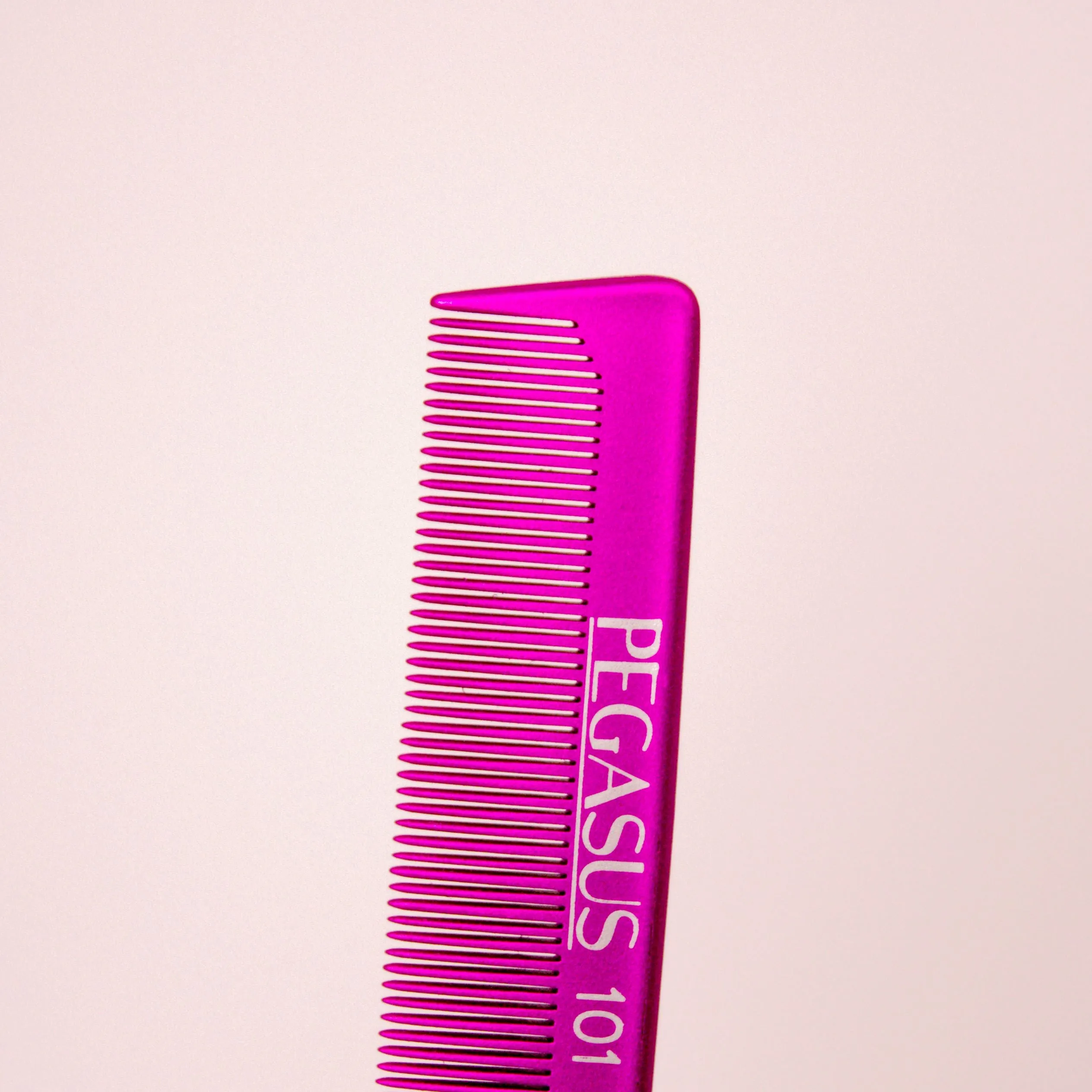 Pegasus MICOLOR 101, 8in Hard Rubber Fine Tooth Rat Tail Comb, Handmade, Seamless, Smooth Edges, Anti Static, Heat and Chemically Resistant, Great for Parting, Coloring Hair | Peines de goma dura - Pink