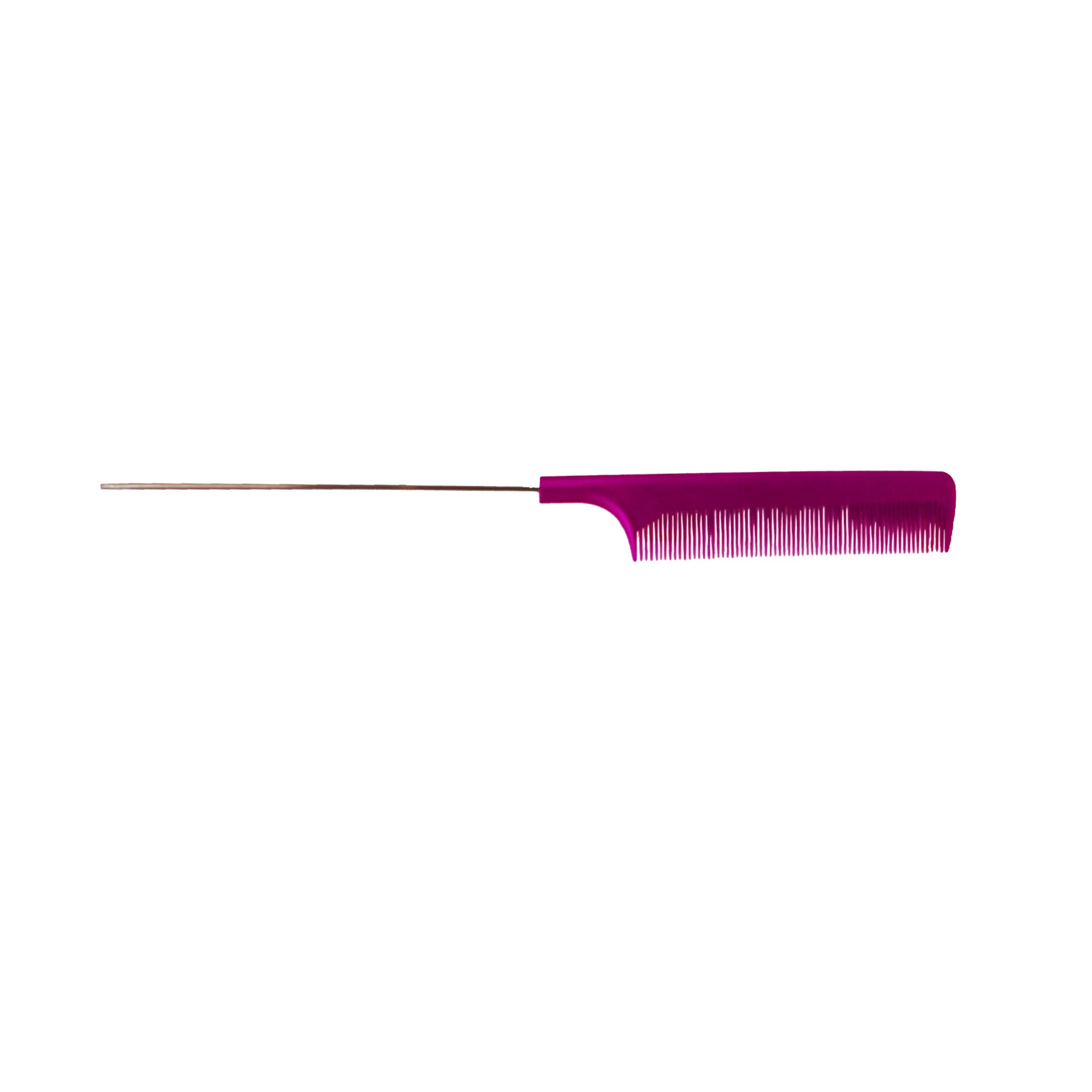 Pegasus MICOLOR 123, 9.75in Hard Rubber Fine Tooth Pintail Comb, Seamless, Anti Static, Heat and Chemically Resistant, Stainless Steel Pin, Great for Parting, Coloring Hair | Peines de goma dura - Pink