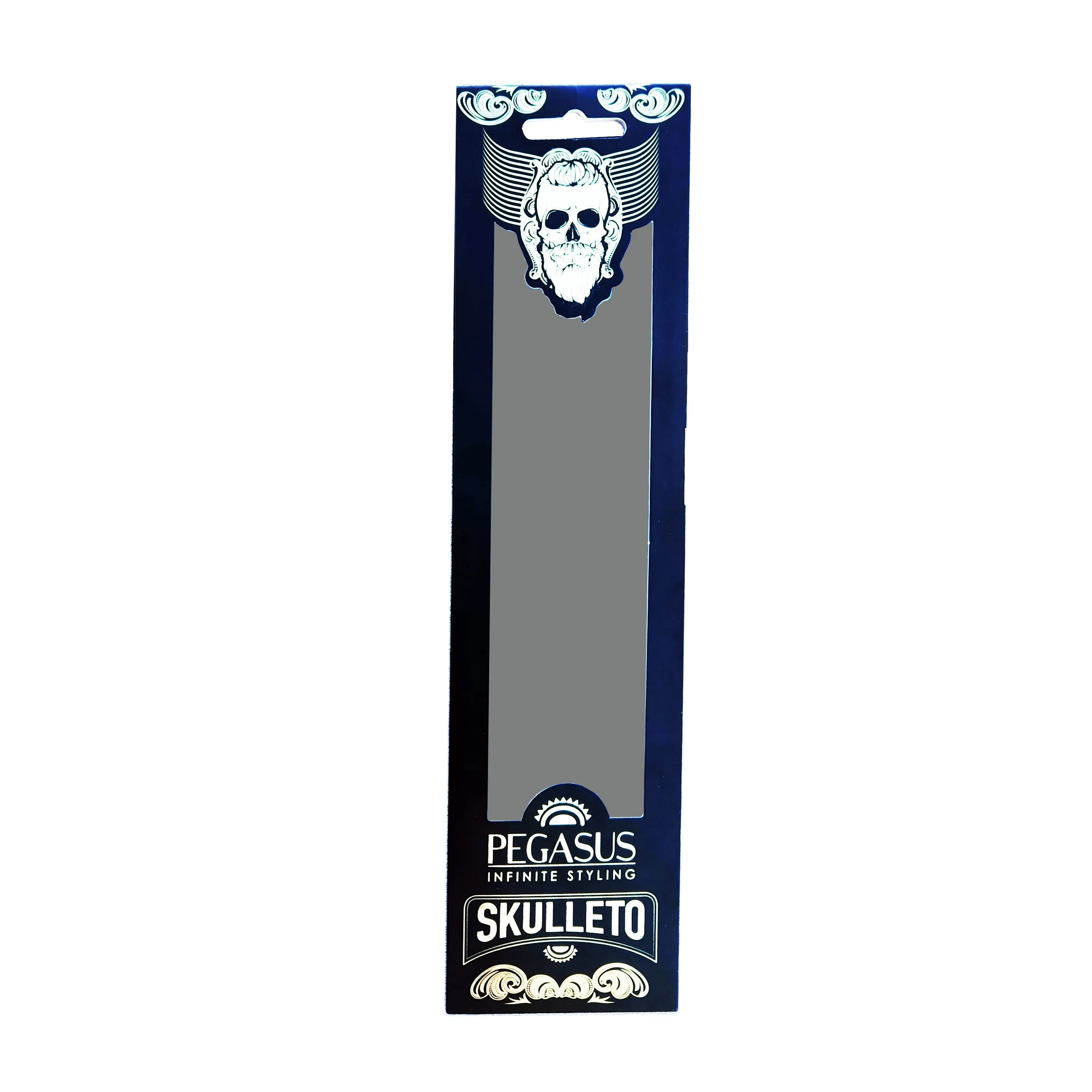 Pegasus Skulleto 202, 7in Hard Rubber Hair Detangling/Trimmer Course Tooth Comb,  Seamless, Smooth Edges, Anti Static, Heat and Chemically Resistant, Everyday Grooming Comb | Peines de goma dura - Gold