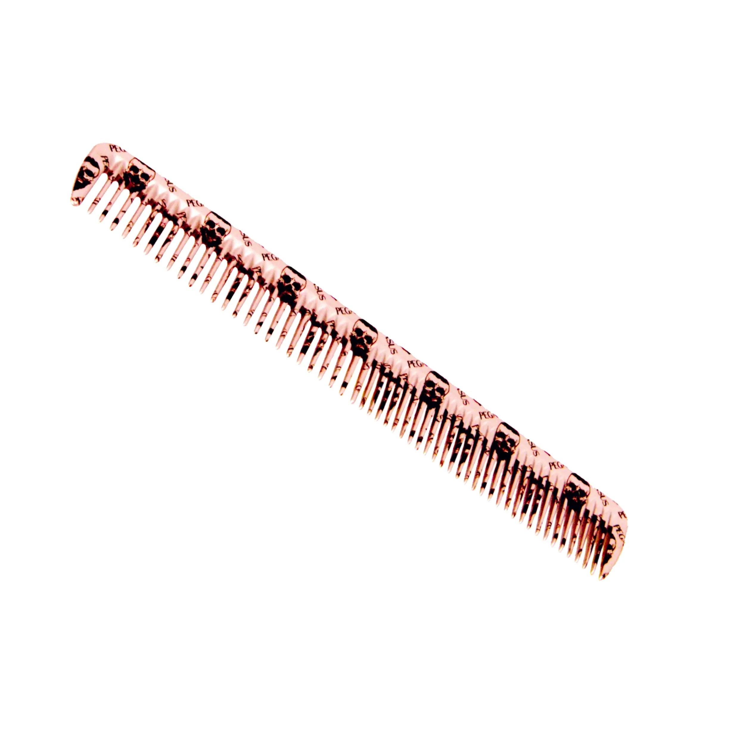 Pegasus Skulleto 202, 7in Hard Rubber Hair Detangling/Trimmer Course Tooth Comb,  Seamless, Smooth Edges, Anti Static, Heat and Chemically Resistant, Everyday Grooming Comb | Peines de goma dura - Silver