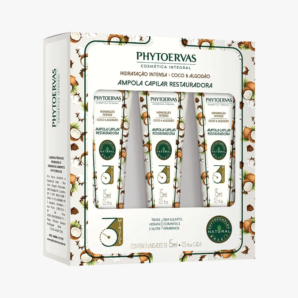 Phytoervas Hair Light Bulb Hydration Intense Coconut and Cotton 3 / 15ml