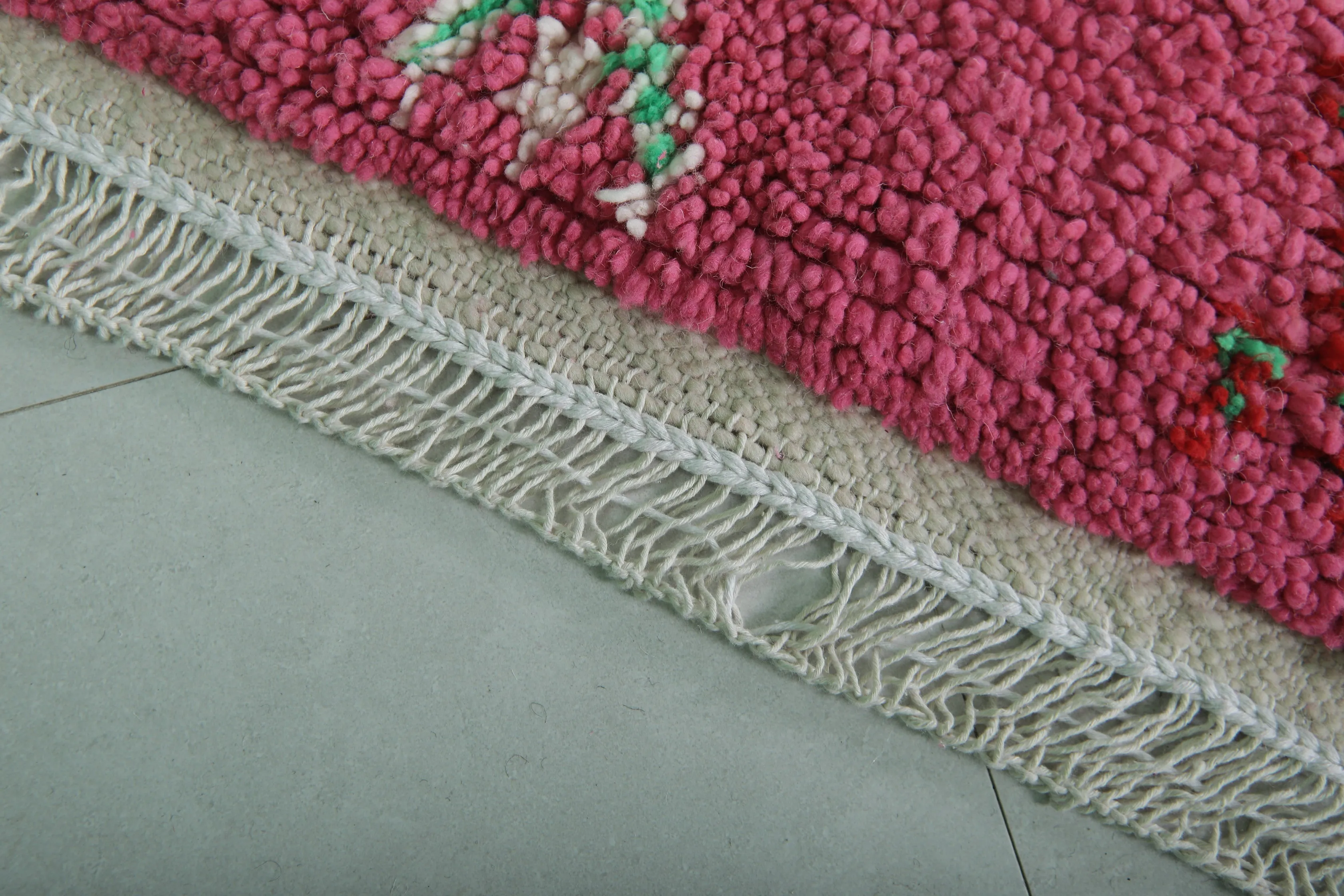 Pink Moroccan Rug - Handmade 5 X 4.8 Feet | Vibrant Berber Design