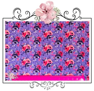 Pink Purple Floral  ~ Custom Luxe Grain Faux Leather ~ 0.90mm