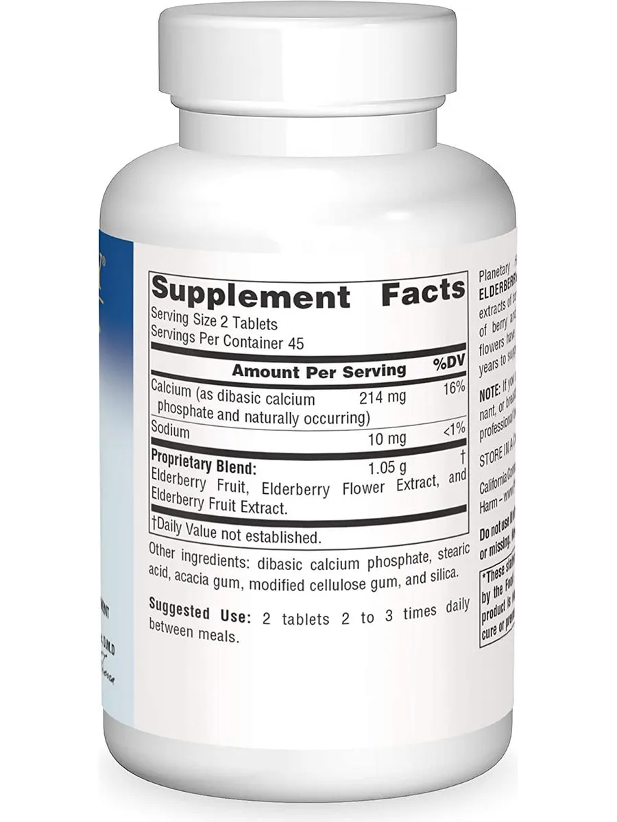 Planetary Herbals, Elderberry Extract, Full Spectrum™ 525 mg, 90 Tablets