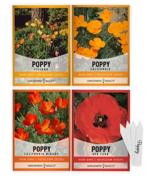 Poppy Seed Assortment for Planting | 4 Vibrant Varieties