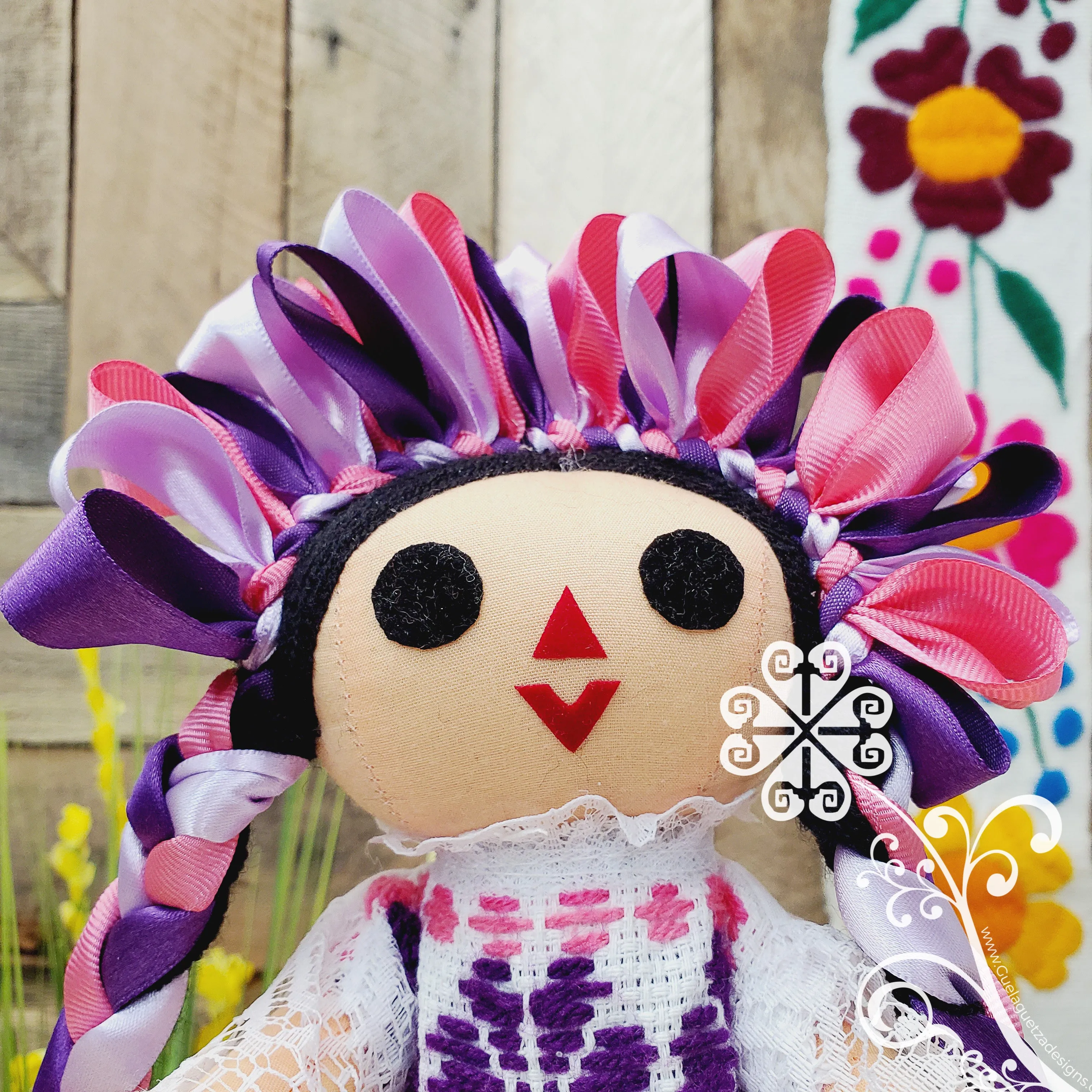 Purple Maria Mexican Otomi Doll - Fina