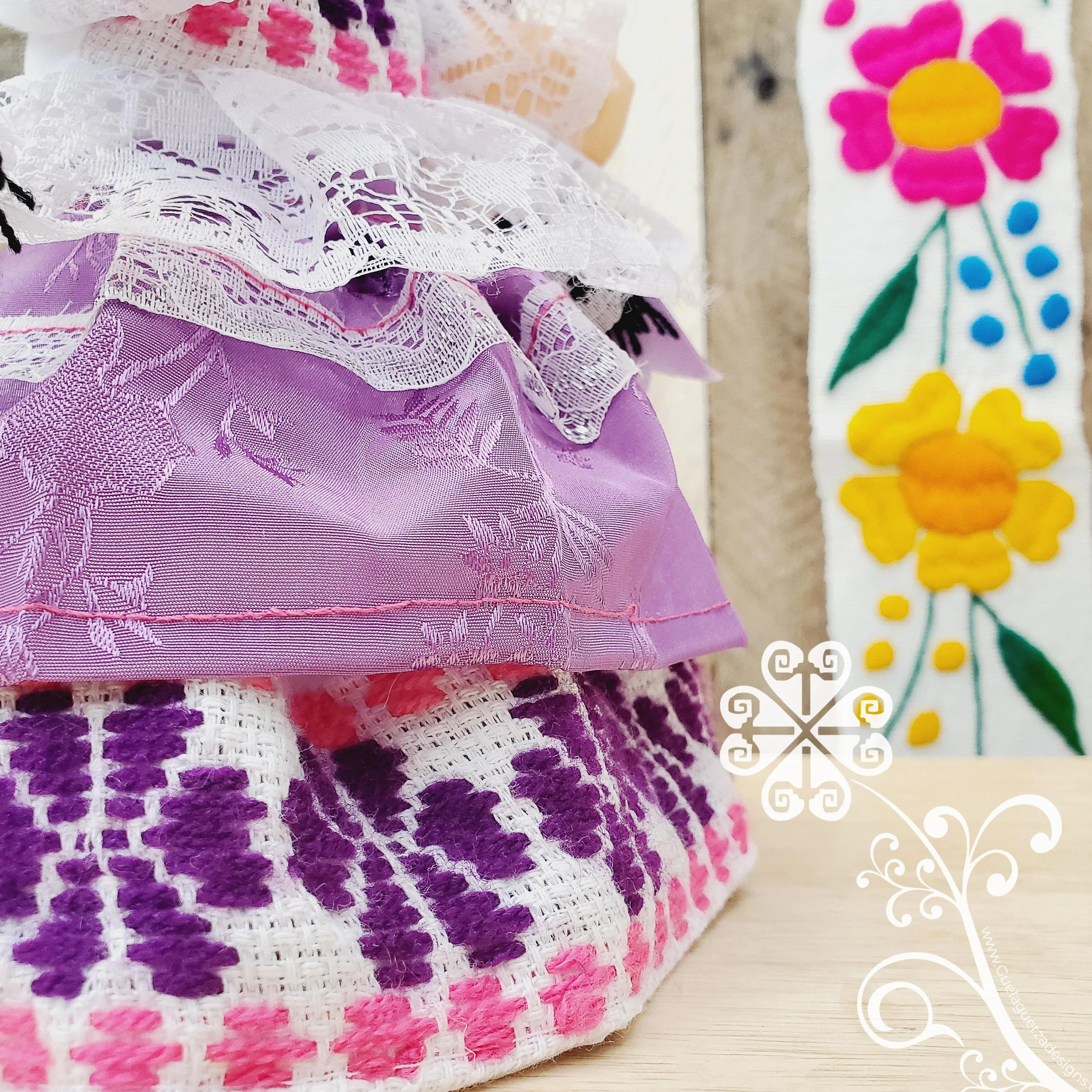 Purple Maria Mexican Otomi Doll - Fina