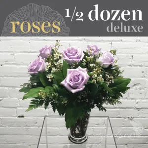 Purple Roses - Half Dozen (Deluxe)