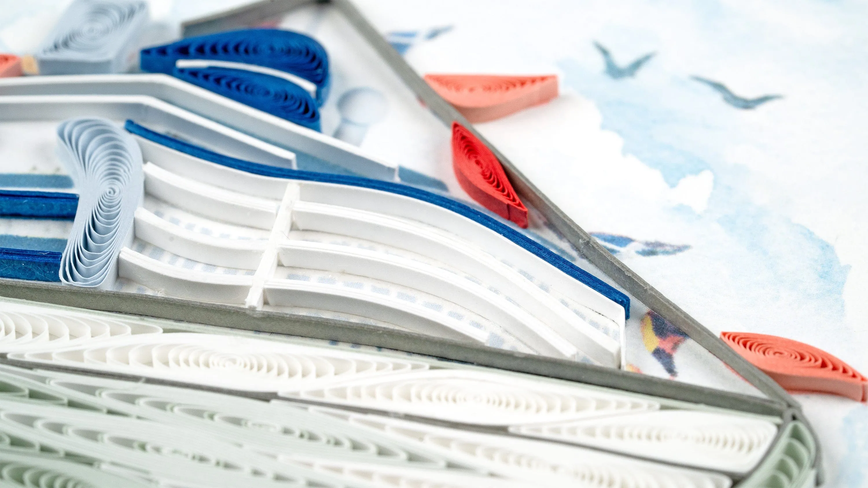 Quilled Cruise Ship Greeting Card
