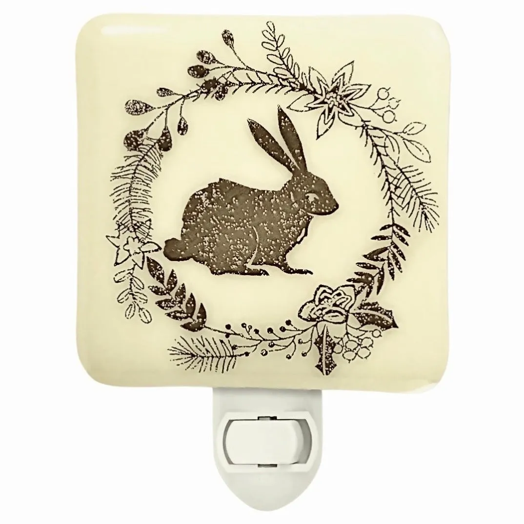 Rabbit and Winter Wreath Night Light