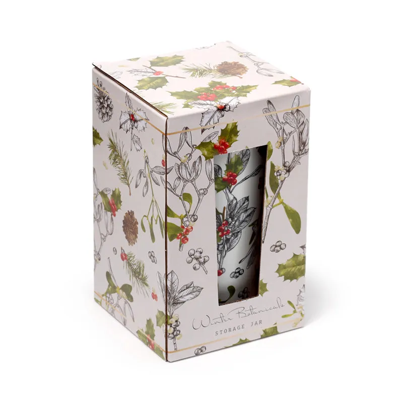 Recycled RPET Large Storage Jar - Christmas Winter Botanicals
